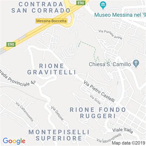 Via Pietro Castelli Messina: Mappa CAP e Stradario .